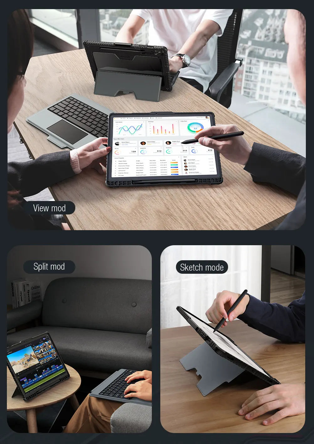 NILLKIN Magic Keyboard For Samsung Galaxy Tab S10 FE+ Case Backlight Keyboard For Samsung S10/S9 Plus Case With Len Protection.