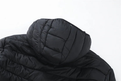 New Winter Fleece-Lined Thickened Cotton Coat Business-Casual Windproof Warm Lightweight Fashionable Hooded Jacket Sports Jacket.