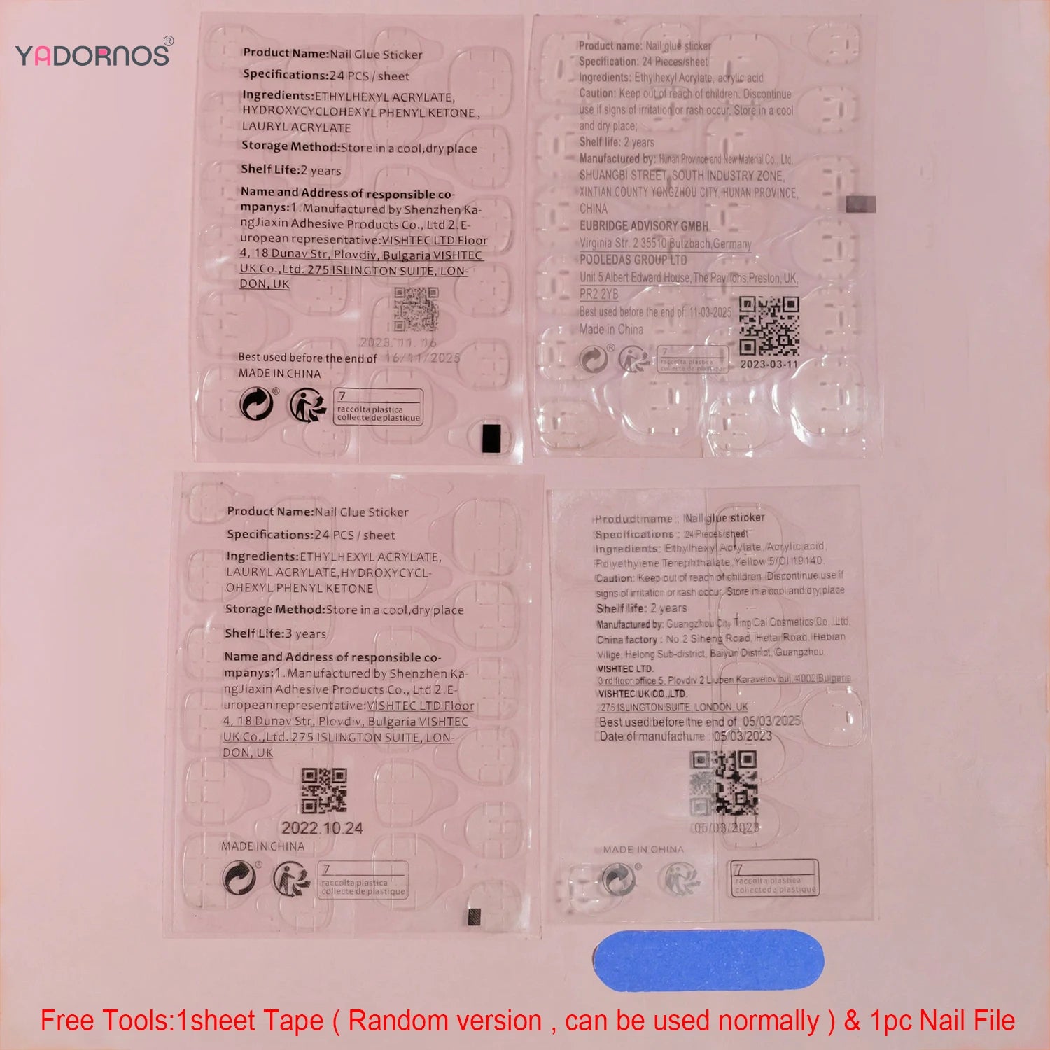 White French Press on Nails 3D Bowknot Fake Nails Tips Full Cover Wearable False Nails for Women and Girls DIY Manicure 24Pcs.