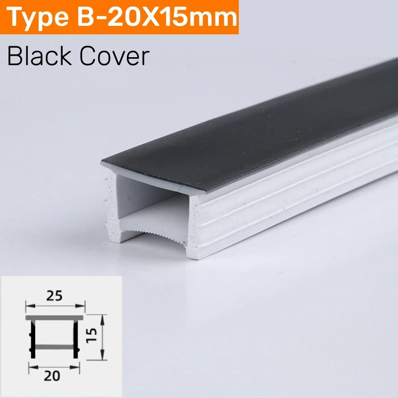 Recessed Black Silicone Tube LED Neon Light Flexible Rope Channel Diffuser WS2811 WS2812B Outdoor Waterproof Ribbon Strip Lights