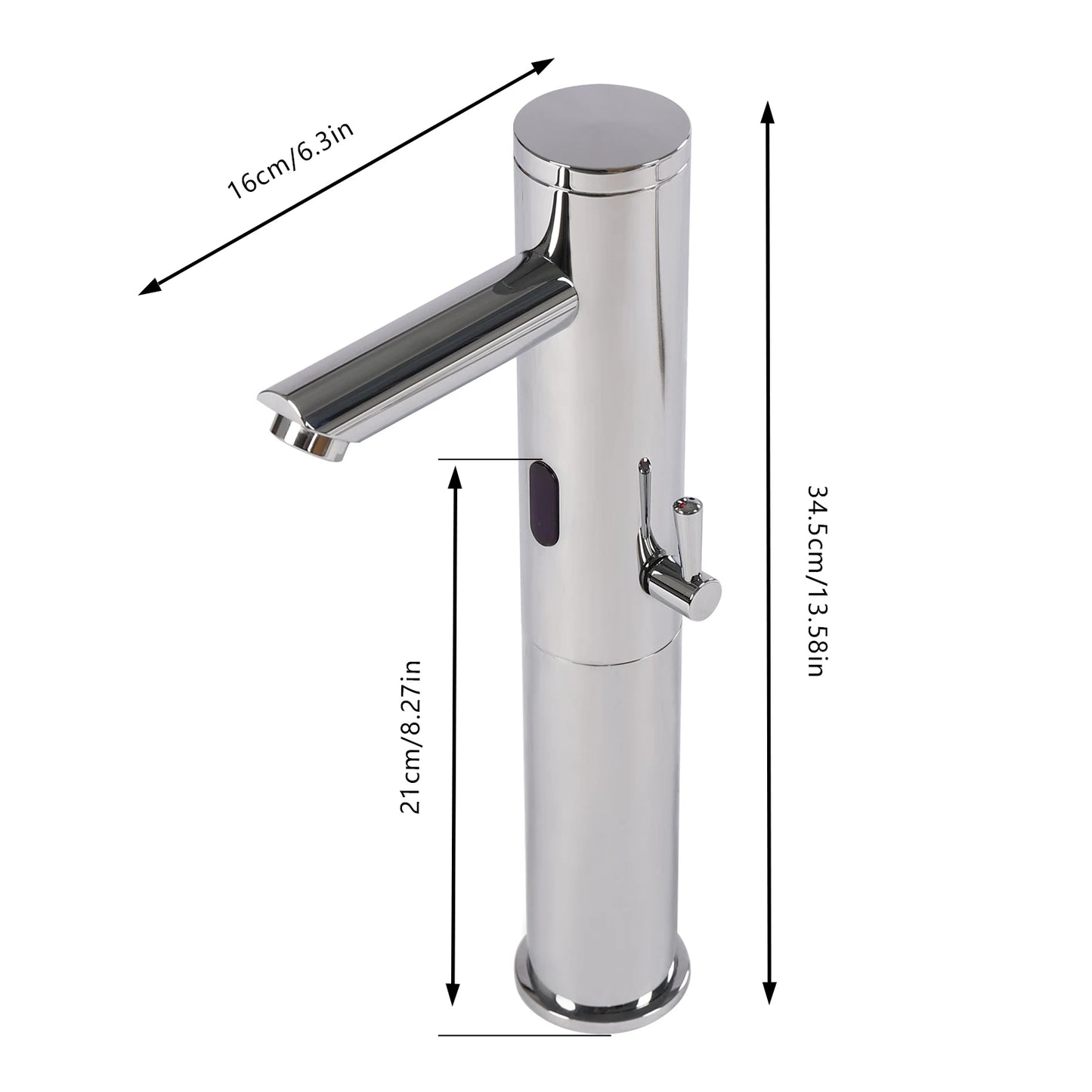 Basin Electronic Automatic Sensor Touchless Bathroom Sink Faucet, Motion Activated Hands-Free Vessel Sink Tap