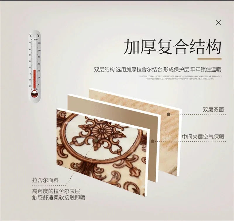 New Warm Weighted Blankets for Beds High End Thicken Warmth Raschel Blanket for Winter Autumn Double Side Plush Comforter Quilt.