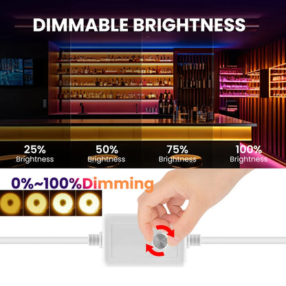 Dimmable COB LED Neon Light Strip 220V Dimmer Power Kit Waterproof 10 Colors 5m 10m 20m 30m 0.5m 288LEDs/m Flex Tube Lamp Decor.