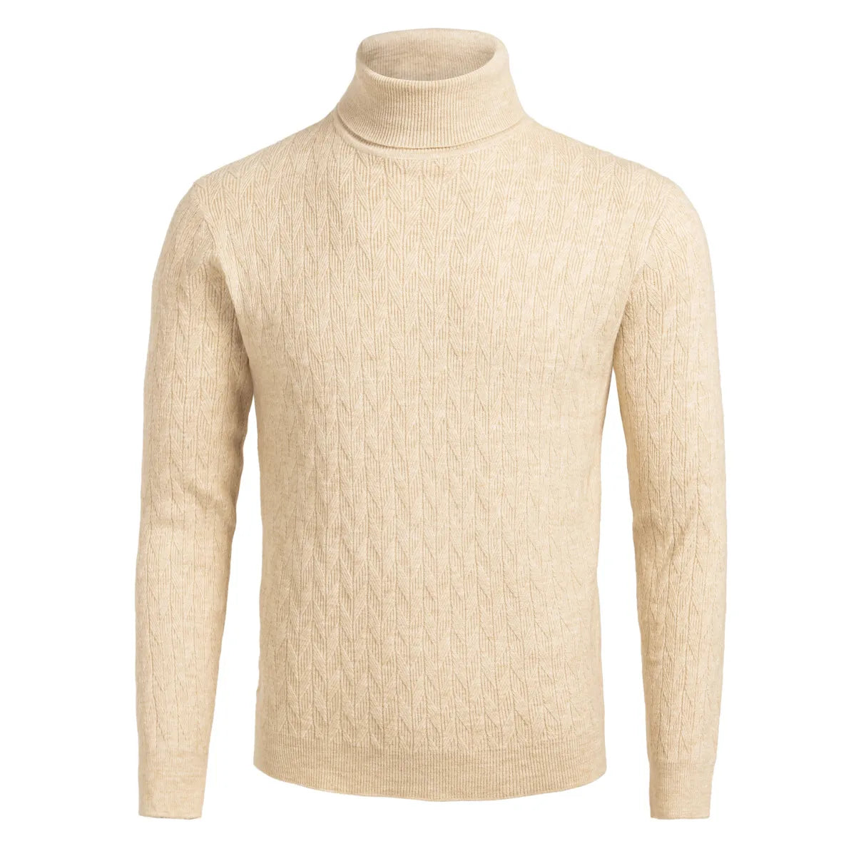 VOBOOM Men's Casual Slim Fit Basic Tops Knitted Lightweight Crewneck Twist Sweaters Turtleneck Pullover Sweater.