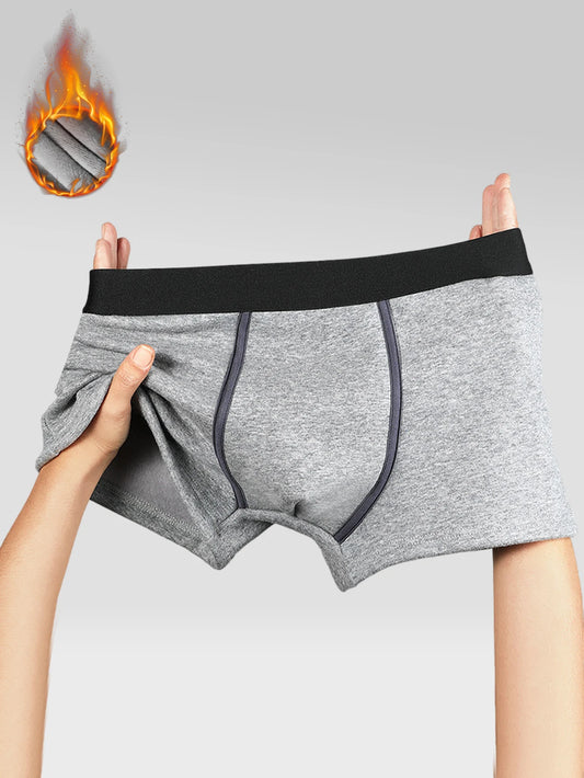 Warme Unterwäsche für Herren plus Fleece-verdickte Herren-Boxershorts für Herbst und Winter, Winter-Shorts, Sport-Boxershorts für Jungen