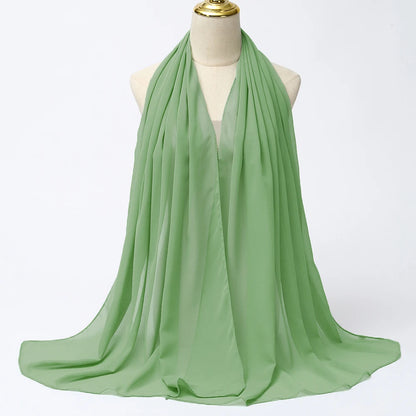 Muslim Chiffon Hijab Scarf Women Long Solid Color Head Wrap For Women Hijabs Scarves Ladies Muslim Veil Jersey Hijabs