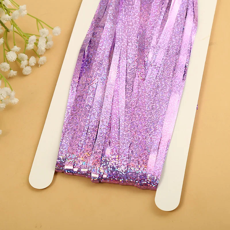 Günstig als Party, Metallic-Lametta-Folie, Fransenvorhänge, Hintergrund für Geburtstag, Silvester, Party, Foto, Hochzeit, Dekoration