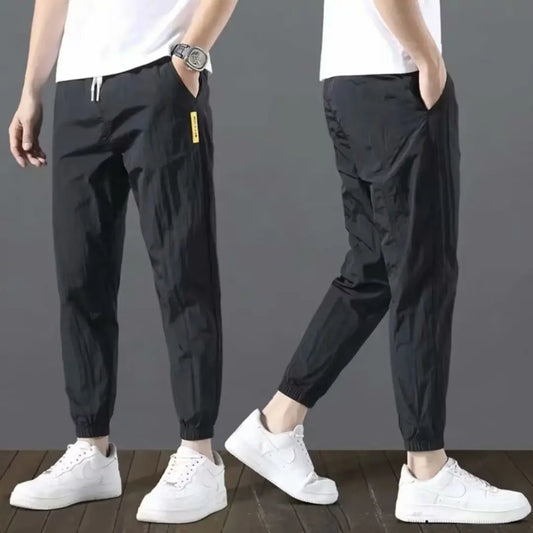 Sommer neue Mode Trend lose große dünne Eis Seide atmungsaktive koreanische Sport lässig neun Punkt Hosen 90er Jahre Vintage-Kleidung