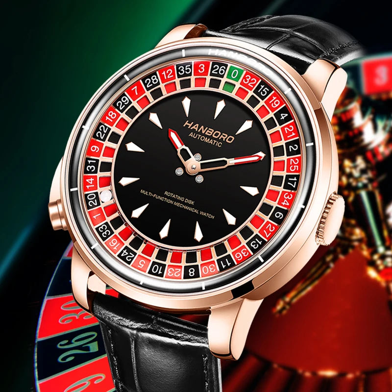 HANBORO men's fully automatic mechanical watch, roulette wheel, roulette wheel, men's watch 1001.