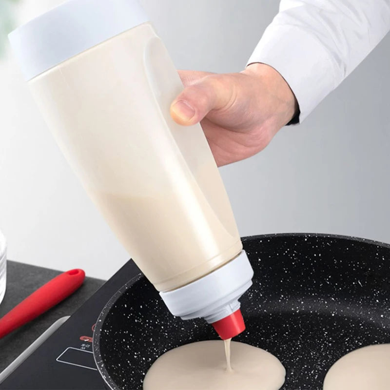Pancake Batter Bottle Battler Mixer With Blender Ball Wire Whisk For Restaurant Baking Pancakes Cupcakes Muffins Crepes And More.