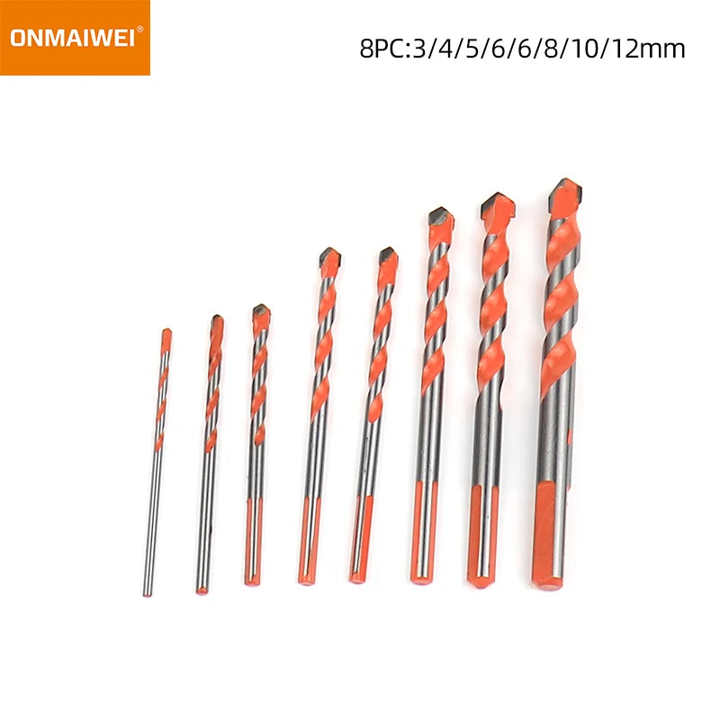 3-12mm Gewinde Dreieck Wolfram Stahl Wand Fliesen Beton Bohren Bit Haushalt Marmor Overlord Diamant Hand Bohrmaschine
