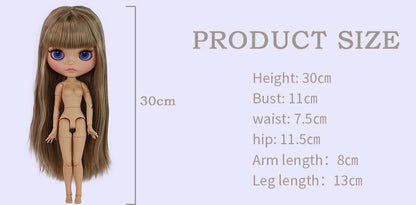 ICY DBS Blyth Doll BJD Joint Body tan Skin Matte Face Set Doll 1/6 30cm Girl Gift Anime SD.