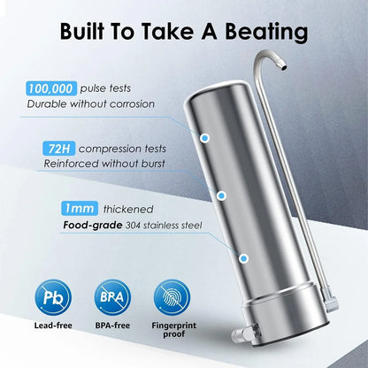 Kitchen Under Sink Drinking Water Filter Purifier With Faucet Reduces Bacteria, Metal,Lead, Chlorine and Odor.
