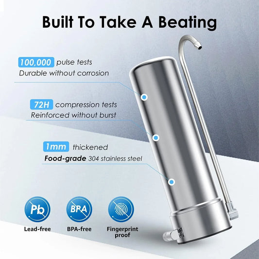 Kitchen Under Sink Drinking Water Filter Purifier With Faucet Reduces Bacteria, Metal,Lead, Chlorine and Odor.