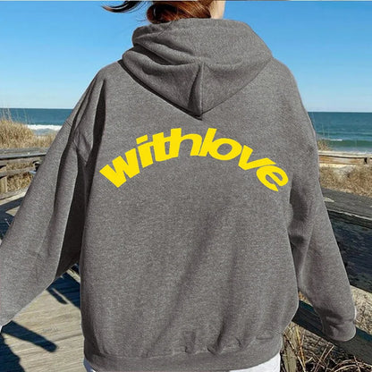 Fanceey Fleece-gefüttertes Herren-Kapuzenpullover, Winter, warm, lockere Passform, Buchstabendruck, lässiger Sport-Pullover, Kapuzenpullover für Herren, Neu.