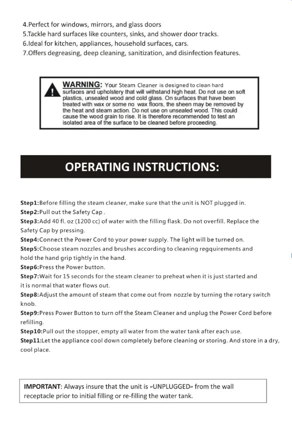 2500W High And Temperature Handheld Steam Cleaners Air Conditioner Kitchen Hood Car Steam Clean Machine Floor and More Cleaning.