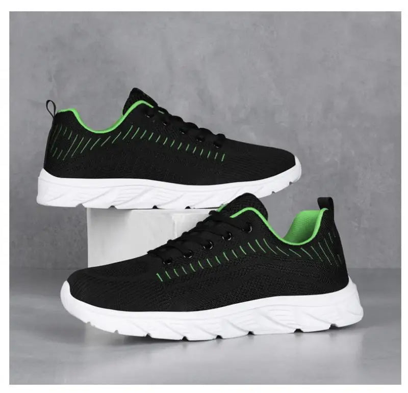 Men's Trendy Lace Up Knit Sneakers Casual Outdoor Athletic Running Walking Gym Shoes.