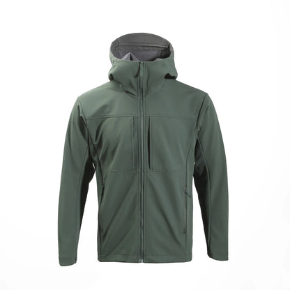 Compass Button Patch Italian Luxury Style Men's Fleece-lined Windbreaker Jacket Zippered Suitable For Outdoor Sports Hoodie.