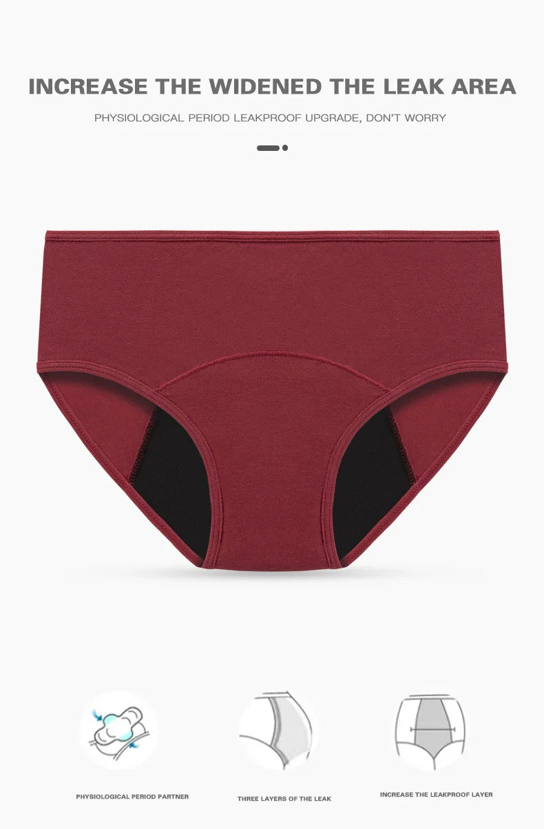 2pcs Woman Menstrual Panties Breathable Large Size Female Cotton Brief Low Waist Physiological Period Underwear Postpartum Panty.