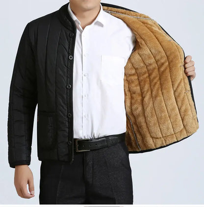 Short Velvet Thickened Labor-insured Cotton Jacket for Men's Winter Top Coat.