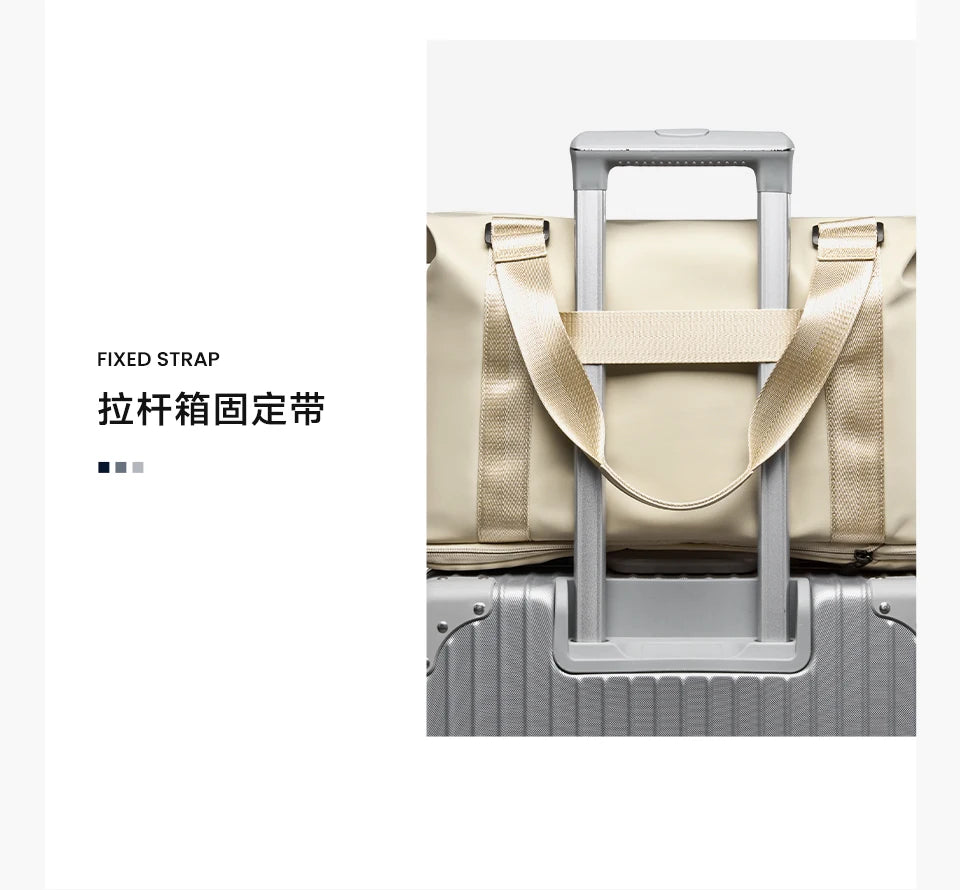 LEE Expandable Large Capacity Luggage Travel Handbag Women Sports Fitness Gym Yoga Bag Waterproof Dry Wet Pocket Duffel Bag