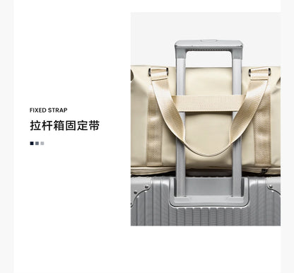 LEE Expandable Large Capacity Luggage Travel Handbag Women Sports Fitness Gym Yoga Bag Waterproof Dry Wet Pocket Duffel Bag