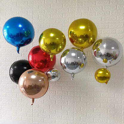 20/10/5Pcs 4D Runde Folienballons 10/18/22 zoll Metall Rose Gold Silber 4D Folienballons Helium Luft Globos Geburtstag Hochzeit Dekor