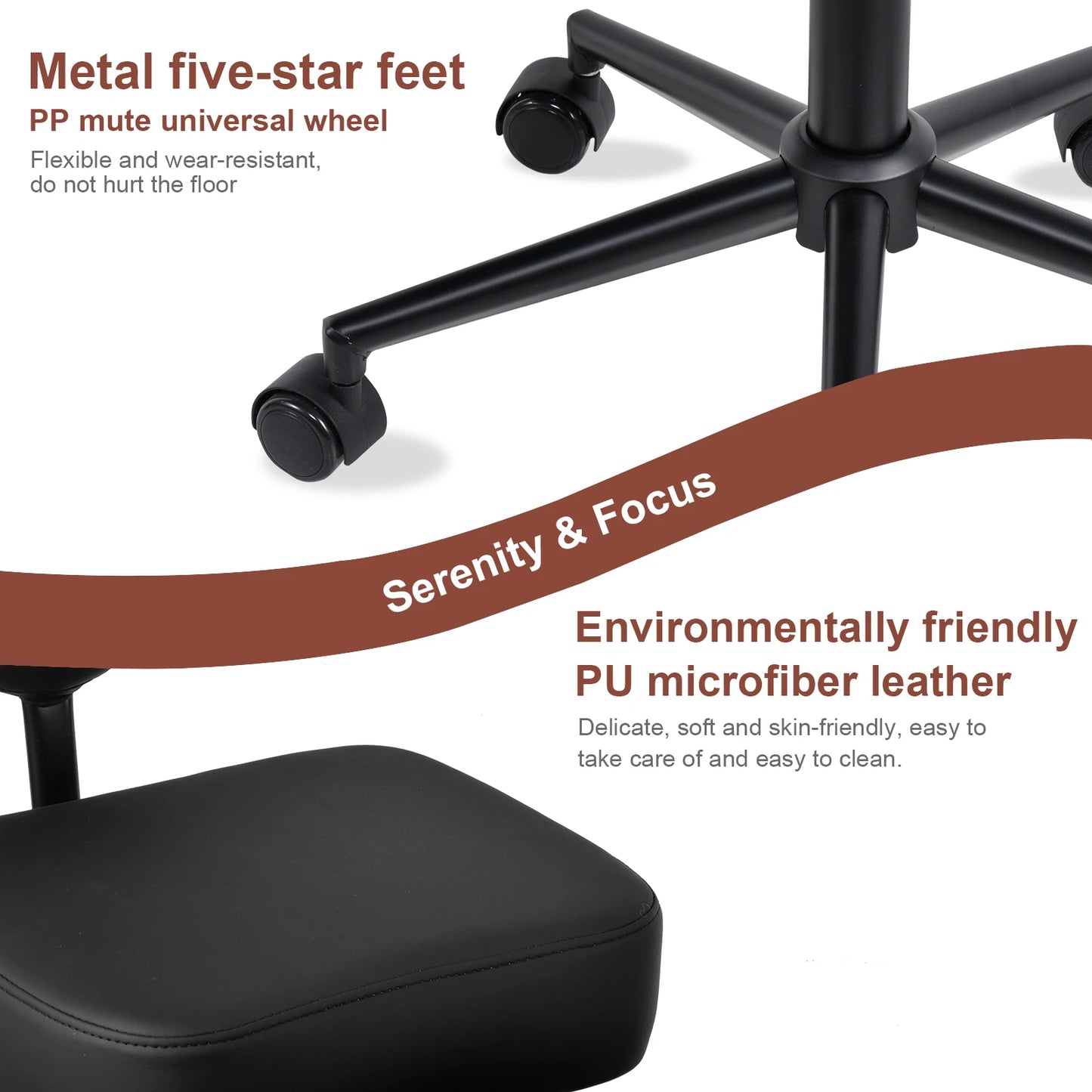 Meditationsstuhl, Relaxsessel mit Rollen, höhenverstellbarer Sitz mit Lordosenstütze |   für Erwachsene Zappeln und Yoga