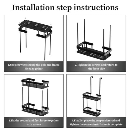 1 Stück Duschregal über der Tür, Badezimmer-Aufbewahrungsregal, Badezimmer-Hängeregal, doppelschichtiges Duschregal, Badezimmer-Caddy Organiz