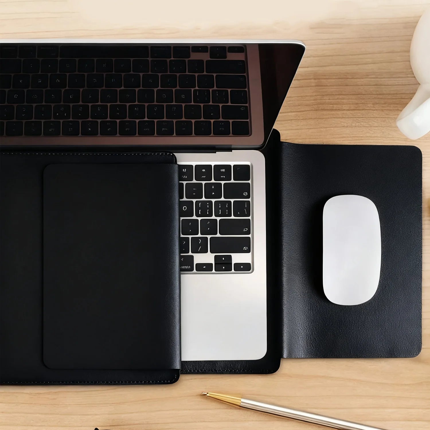 14-16 inch PU Leather Laptop Sleeve Bag Protective Case Cover Laptop Sleeve Case for MacBook Air 15 2023-2025 Pro 16 2021-2024.