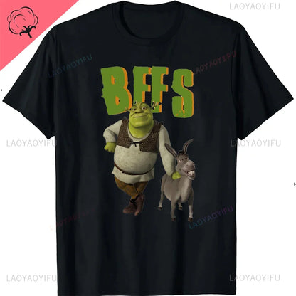 Ogre and The City Shreks Shirt Combine Fun Printed Men's  Women's Short Sleeve T-shirts Summer Fashion Unique Funny hot sale