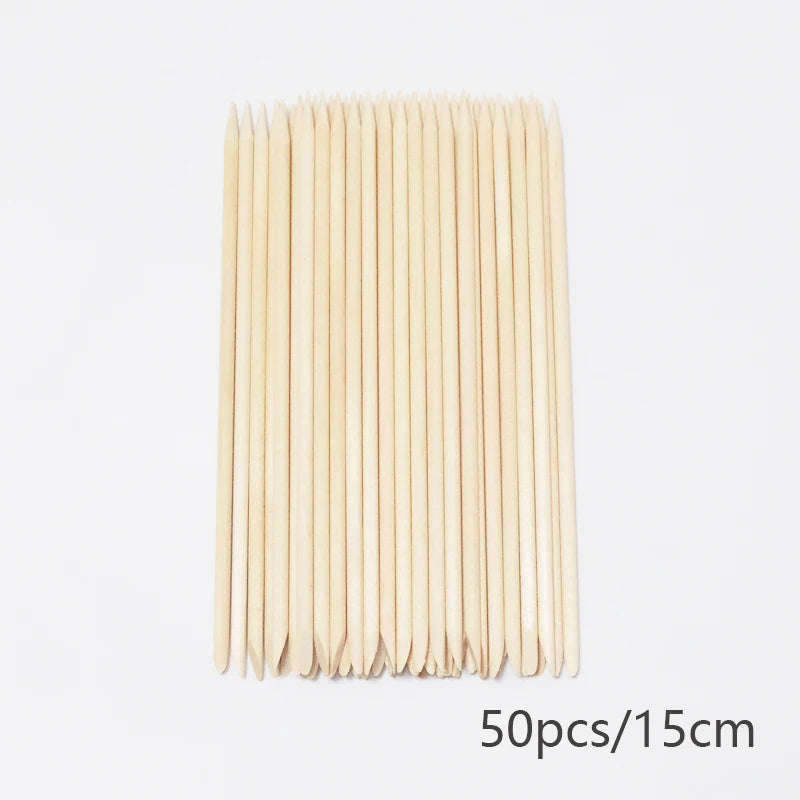 20/50/100pcs Nail Cuticle Pusher Wooden Design Drawing Painting Stick Remover Orange Wood Sticks for Nail Art Tools.