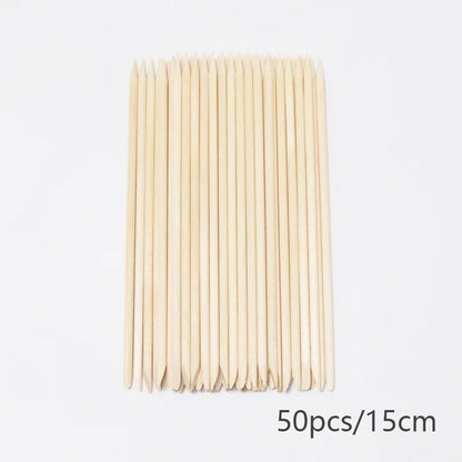 20/50/100pcs Nail Cuticle Pusher Wooden Design Drawing Painting Stick Remover Orange Wood Sticks for Nail Art Tools.