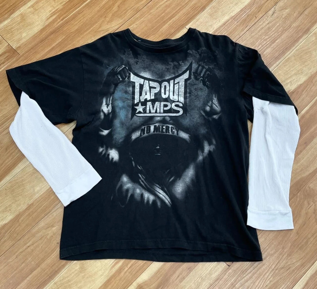 Y2K Oversized Long Sleeve Tapout T-Shirt Hip Hop Gothic Streetwear Unisex Couple Tee Summer Casual Fashion Round Neck Loose Fit