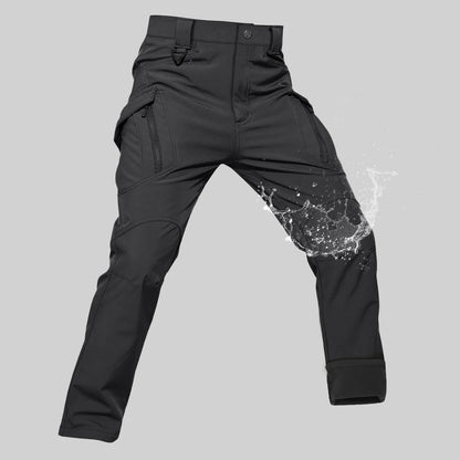 TACVASEN IX9 Winter Softshell Thermal Hiking Pants Work Pants Mens Fleece Cargo Pants Waterproof Warm Outdoor Male Trousers