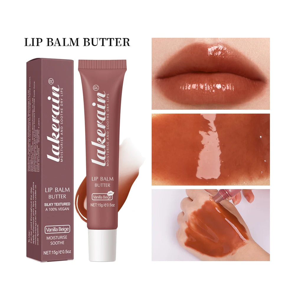 3pcs/Kit Butter Moisturizing Lip Gloss Oil Jelly Lipgloss Liquid Lipstick Lip Tint Brown Sugar Crystal Lip Balm.