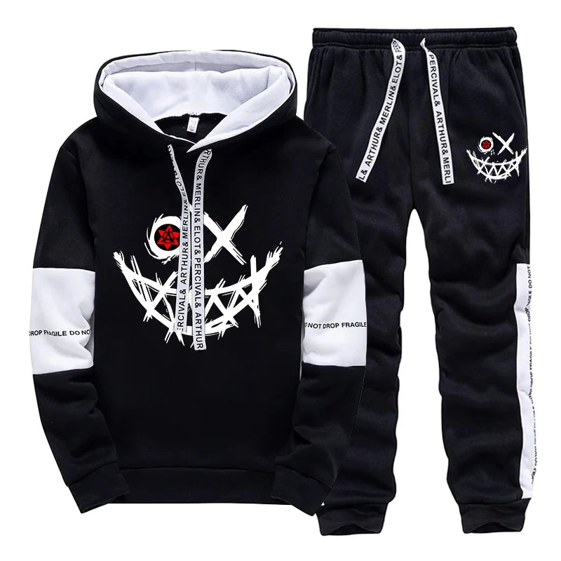 2025 New Arrival Men's Tracksuit Hooded Sweatshirt Sweatpants All Season Casual Sporty Jogger Suits Urban Fashion Hoodie Outfits.