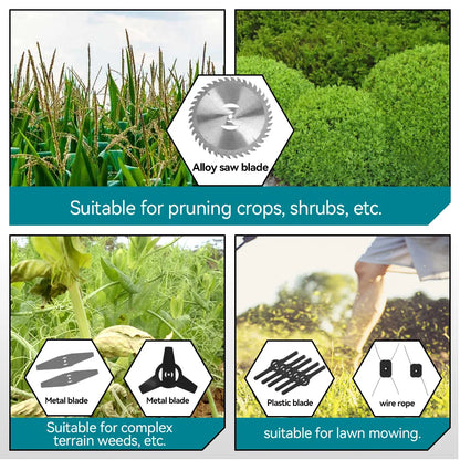 YOFIDRA 100–135 cm elektrischer Rasenmäher, 1500 W, kabellos, faltbar, Trimmer, Beschneiden, Schneiden, Garten, Elektrowerkzeug für Makita-Akku-Pin