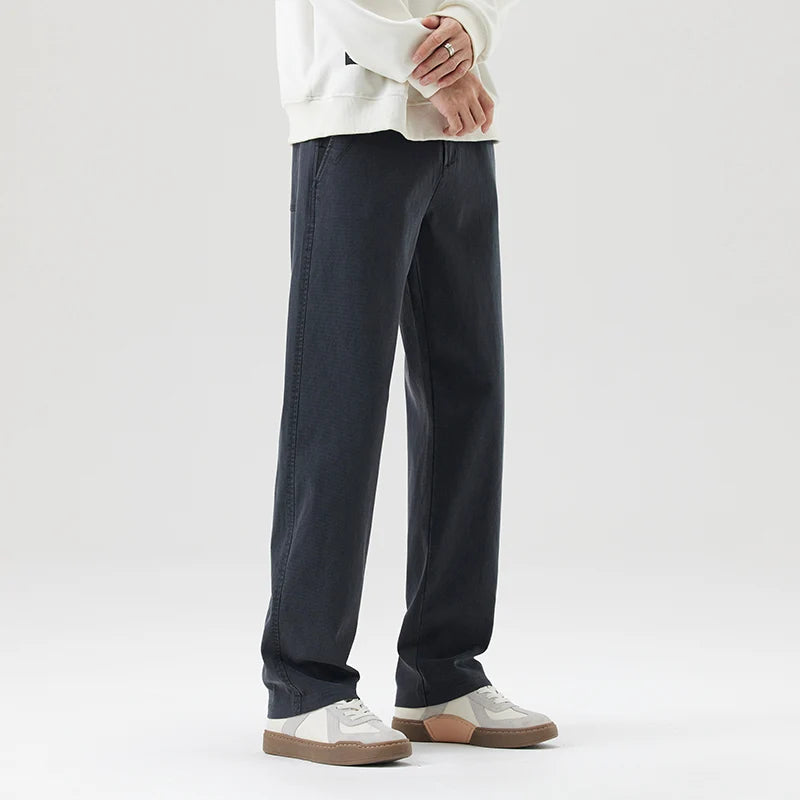 Men's Loose Straight Lyocell Wide Leg Trousers 2025 Autumn Winter Drape Comfortable Versatile Casual Pants Plus Size 5XL.