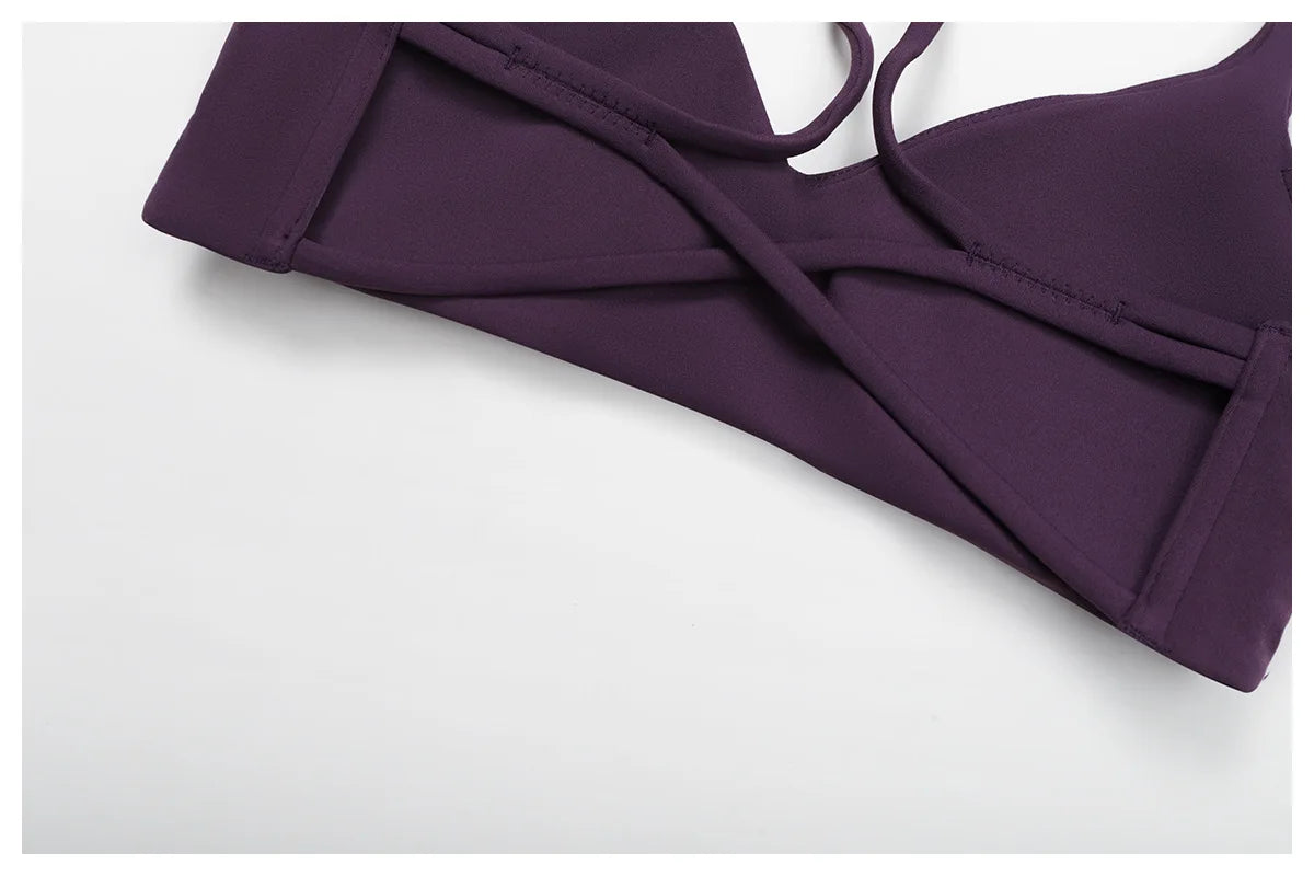 Cross Shoulder Straps Sports Bra Anti-Sweat Fitness Top Women Yoga Bra Shockproof Crop Top Push Up Sport Bra Gym Bra Workout Top