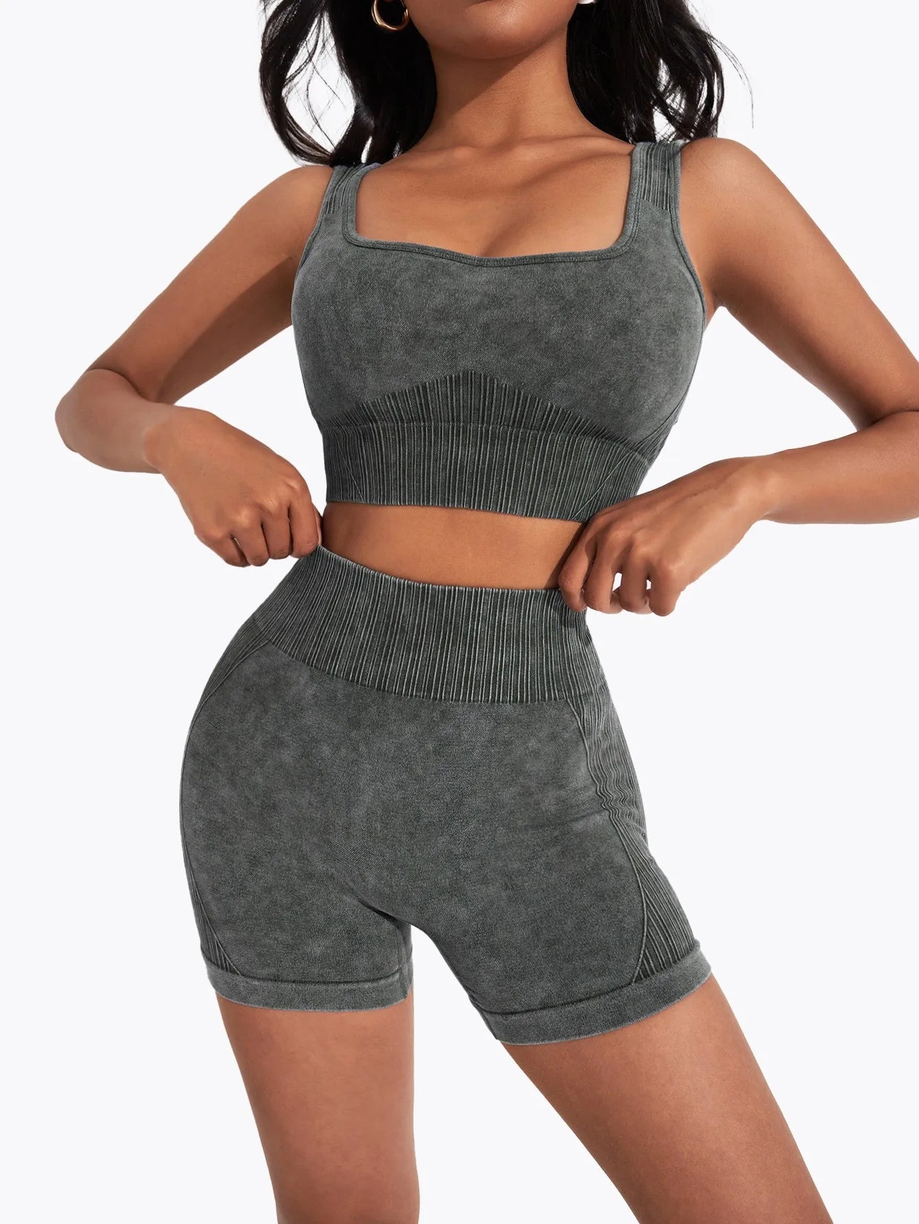 Yoga Sport Outfit For Woman Fitness Women's Two Pieces Short Pant Sets Suits Tracksuit Sportswear Woman Gym Yoga Workout Clothes