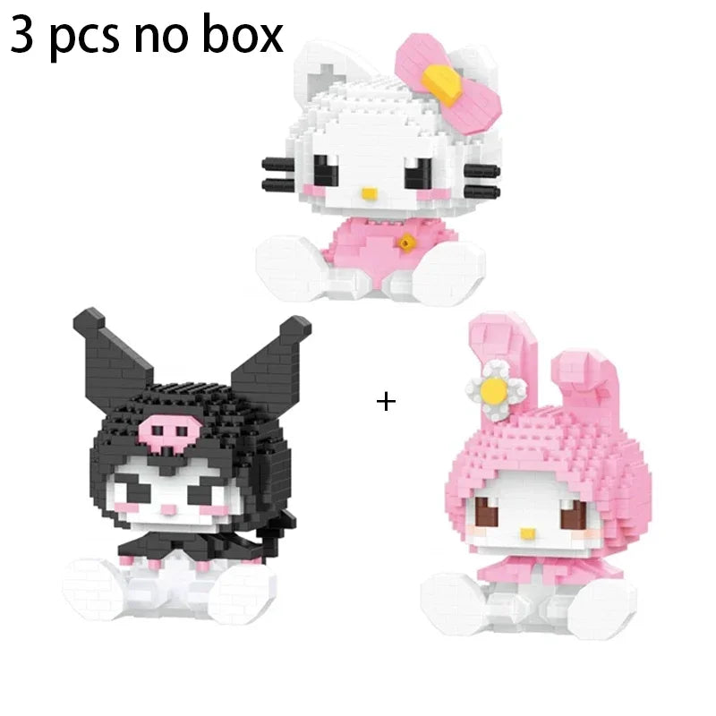 KEEPPLEY Sanrio Anime Hello Kitty My Melody Cinnamoroll Pompompurin Kuromi Building Blocks Girl Kid Holiday Christmas Gift.
