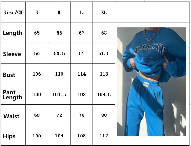 Warm Suit Autumn Winter Women Solid Set Elegant O-neck Pullover Hoodie And Pocket Trousers Two-Piece Set Lady Casual Loose Sets