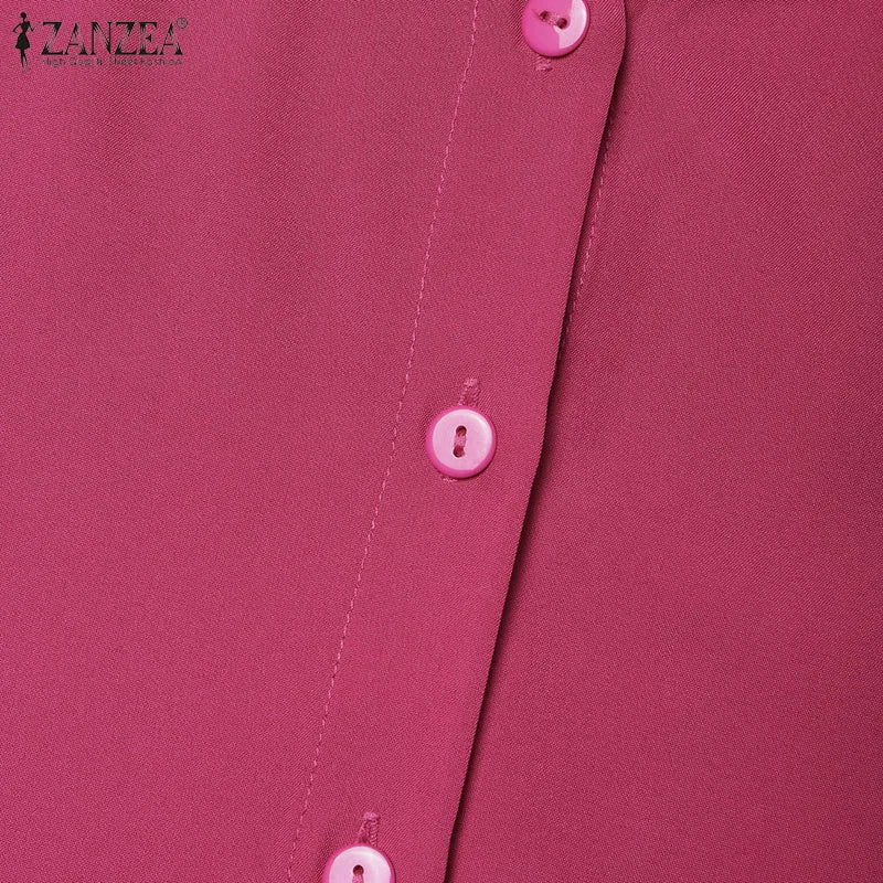 ZANZEA O Neck Casual Loose Maxi Dress Tiered Islamic Hijab Women Long Sleeve Long Vestidos Muslim Fashion Autumn Abaya Robes