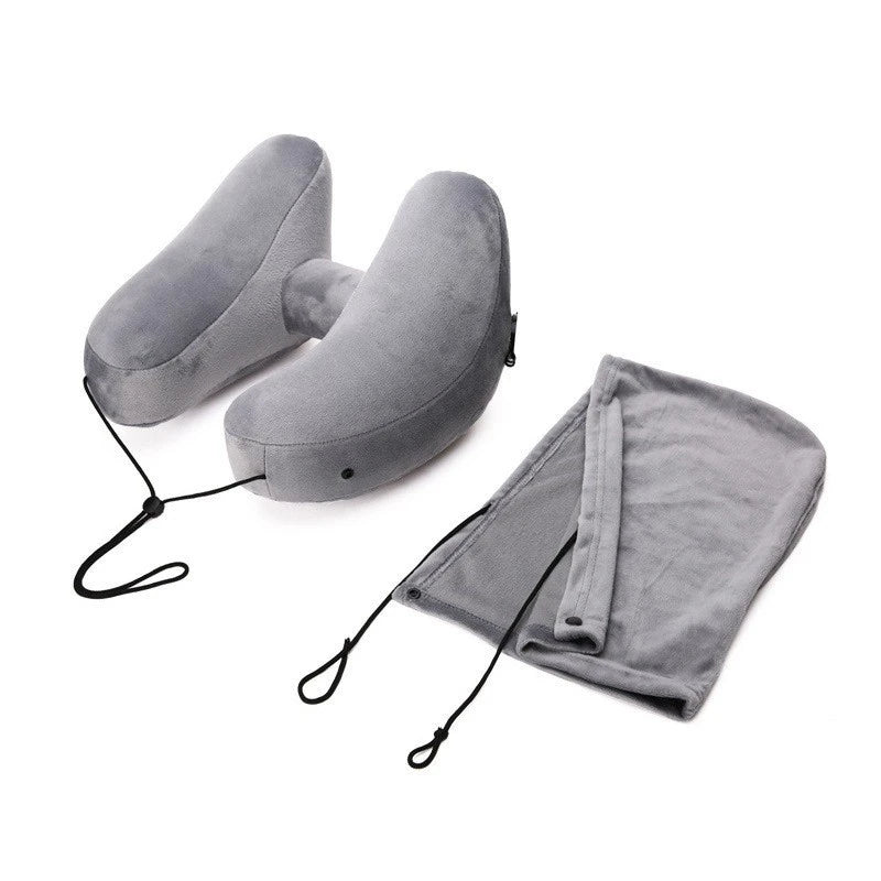 Outdoor U Shaped Memory Foam Neck Pillow Adjustable Portable Multifunctional Airplane Sleeping Support Massage Protection Pillow