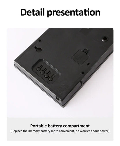 14-Zoll-große digitale Wanduhr, elektronische Uhr, Datumsanzeige, Temperatur, 8 Sätze Wecker, Ausschaltspeicher für die Küche zu Hause