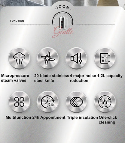 110V/220V Soy Milk Machine Electric Juicer Multifunctional Wall Breaking Machine Kitchen Auto Heating Rice Paste Machine 1200ml.