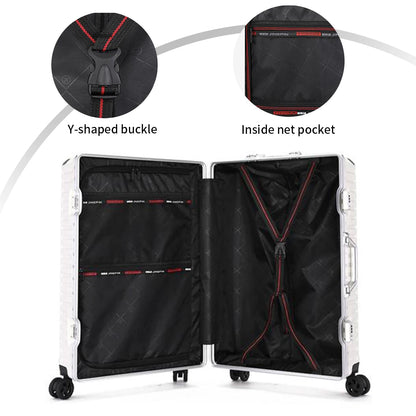 Trolley-Gepäck 20 24 26 28 Zoll Aluminiumrahmen Rollgepäckkoffer USB-Reisekoffer auf Rädern Zahlenschloss Handgepäck.