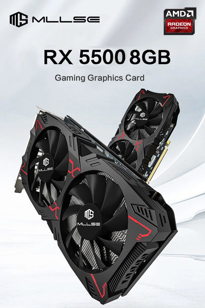 MLLSE Graphics Card RX 5500 8gb Placa De Video Gaming 7NM 128bit GDDR6 8Pin PCI Express 4.0 x 8 1717MHz DP*3 Desktop.