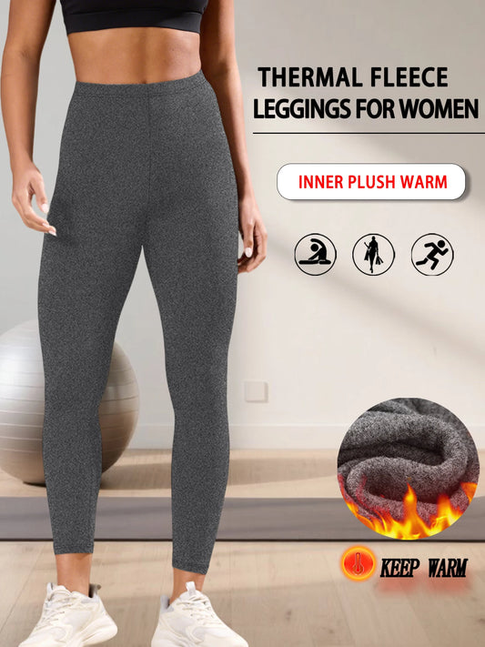 Superweiche, mit Fleece gefütterte Leggings für Damen, Workout, Yoga, Laufen, Thermo-Warmhose für kalten Winter